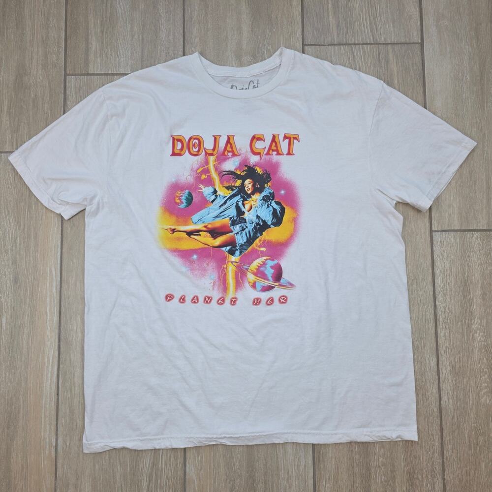 Doja Cat Planet Her Graphic T Shirt XXL White Concert Tour Music Band Tee